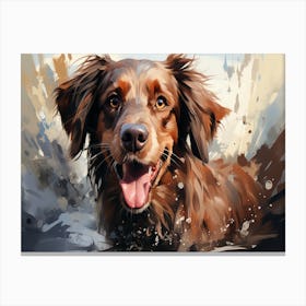 Dog In The Water Canvas Print