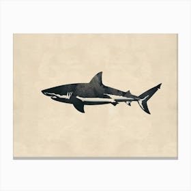 Great White Shark  Grey Silhouette 4 Canvas Print