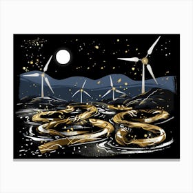 Snakes In The Night Canvas Print