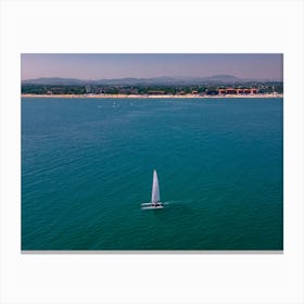 Sailing boat at sea art print. Canvas Print