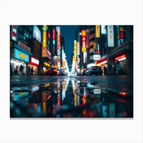 Asian City At Night Canvas Print