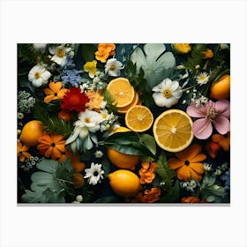 Flowers And Citrus 18 Canvas Print