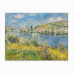 Lake Of Wonder Painting Inspired By Paul Cezanne Canvas Print