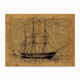 Brig Sails Up Canvas Print