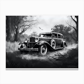 Old Car In The Woods Canvas Print