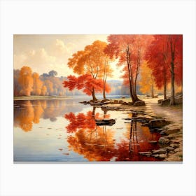 Autumn By The Lake Canvas Print