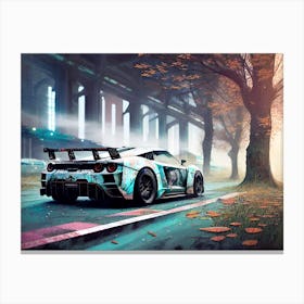 Car In The City Canvas Print