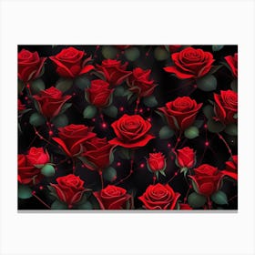 Red Roses Wallpaper 2 Canvas Print