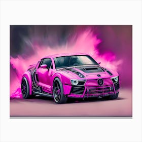 Pink Car Painting Canvas Print