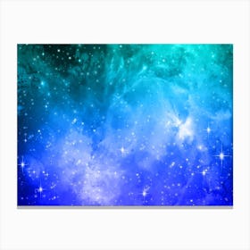 Sky Blue Galaxy Space Background Canvas Print