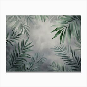 Seamless Watercolor Illustration of Tropical Leaves, Dense Jungle Canvas Print