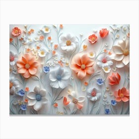 3d Lush Array of Flowers Canvas Print