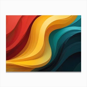 Abstract Background With Flowing Red, Yellow, And Blue Shapes, Creating A Dynamic And Colorful Composition Canvas Print