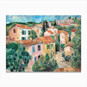 Village Streets Painting Inspired By Paul Cezanne Canvas Print