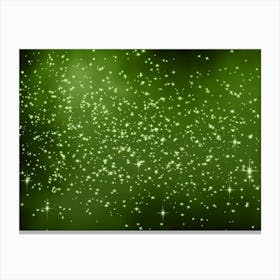 Dark Green Shining Star Background Canvas Print
