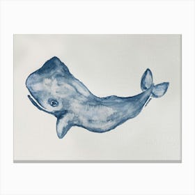 Blue Whale Watercolor 1 Canvas Print