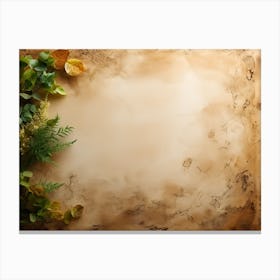 Autumn Leaves On A Grungy Background Canvas Print