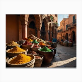 Spice Market In Marrakech Canvas Print