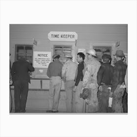Untitled Photo, Possibly Related To Construction Workers Getting Paid Off, Shasta Dam, Shasta County, Californi Canvas Print