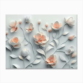 Flowers On A Wall 8 Canvas Print