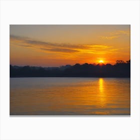 Sunrise Over The Lake 1 Canvas Print