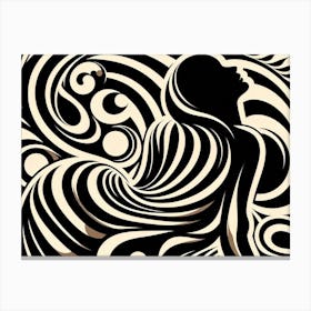 Abstract Woman Painting Canvas Print