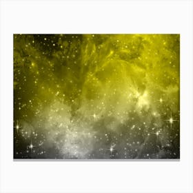 Yellow Grey Galaxy Space Background Canvas Print