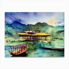 Whispers Of The Lake Pavilion  Canvas Print