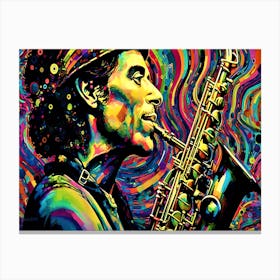 Afro Jazz Saxaphone - The Saxophone Player Canvas Print