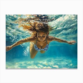 Woman Swimming 3 Canvas Print