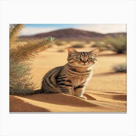 cat in the Desert 1 Canvas Print