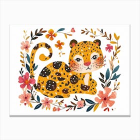 Little Floral Jaguar 2 Canvas Print