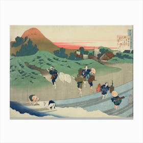 Poem By Jitō Tenno, Katsushika Hokusai Canvas Print
