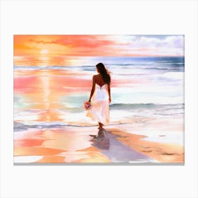 Sunset On The Beach Canvas Print