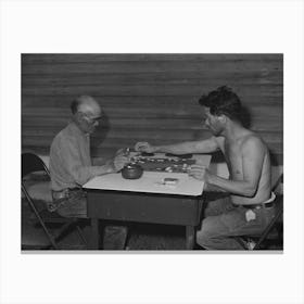 Twin Falls, Idaho, Fsa (Farm Security Administration) Farm Workers Camp, Japanese Farm Workers Play Game Of 1 Canvas Print