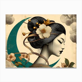 Japan Traditional Geisha Illustration By Ad 199 Canvas Print