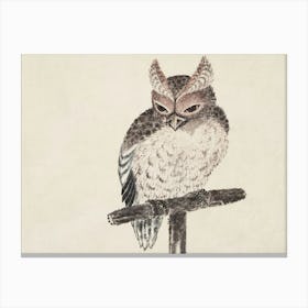 Katsushika Hokusai Owl On A Branch Canvas Print