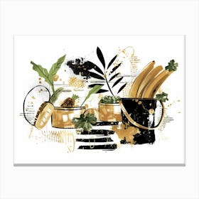 Black And Gold 78 Canvas Print