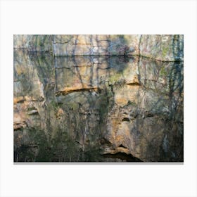 Reflection in the quarry. Rock and water 3 Canvas Print