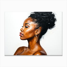 Side Profile Of Beautiful Woman Oil Painting 100 Canvas Print