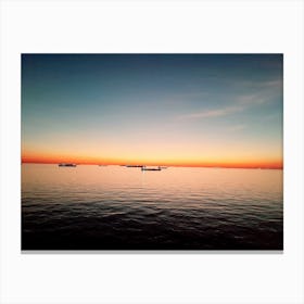 Sunset At Sea Canvas Print