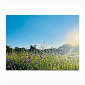 A Bright Sunrise Casting A Luminescent Glow On A Lush Countryside Garden During Summer Awash With P 2 1 Canvas Print