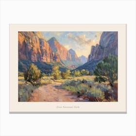 Western Sunset Landscapes Zion National Park Utah 1 Poster Canvas Print
