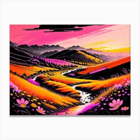 Sunset In The Valley Canvas Print