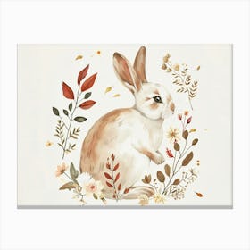 Little Floral Arctic Hare 2 Canvas Print