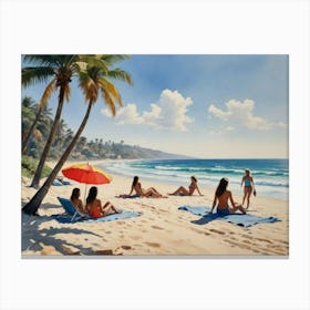 Relaxing at the Beach  Canvas Print