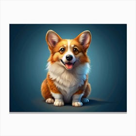 Portrait Of A Happy Corgi Dog Canvas Print