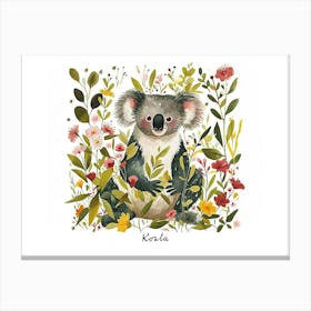 Little Floral Koala 1 Poster Canvas Print
