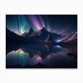 Aurora Spanning The Night Sky Canvas Print