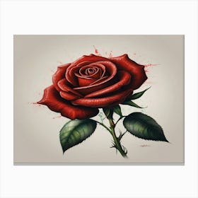 Red Rose Tattoo Canvas Print